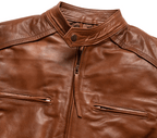 Men’s Brown Leather Moto Jacket
