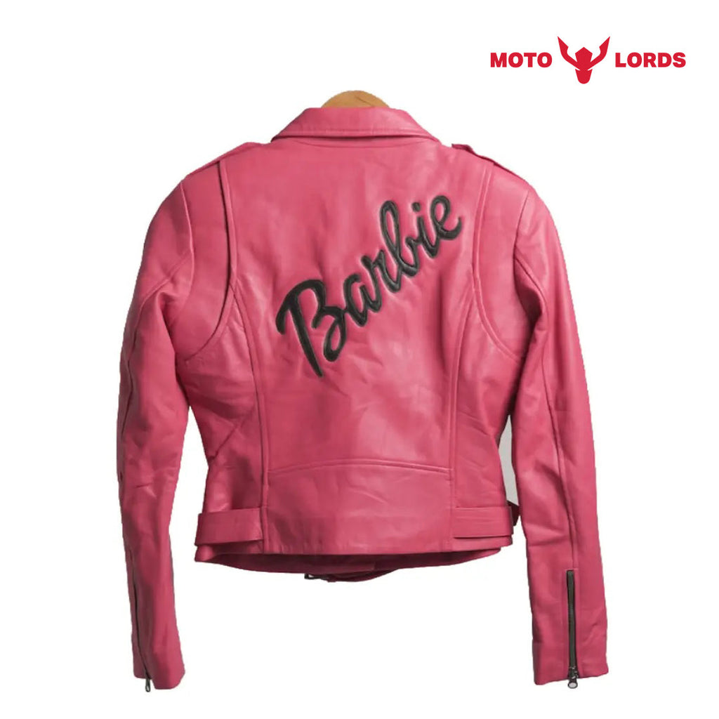 Plus Size Barbie Pink Leather Jacket