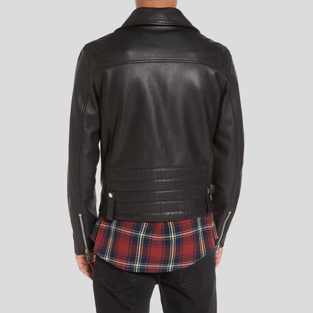 Caden Black Biker Leather Jacket