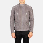 New Damian Grey Motorbike Riding Moto Leather Suede Biker Jacket For Men