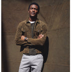 Men’s Olive Suede Leather Shirt Jacket - Jeans Style