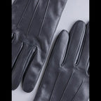 New Women's American Sheepskin Black Leather Gloves with Fleece Lining