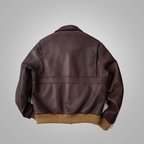 Men's A2 Bomber Flying RAF Aviator Sheepskin Leather Jacket