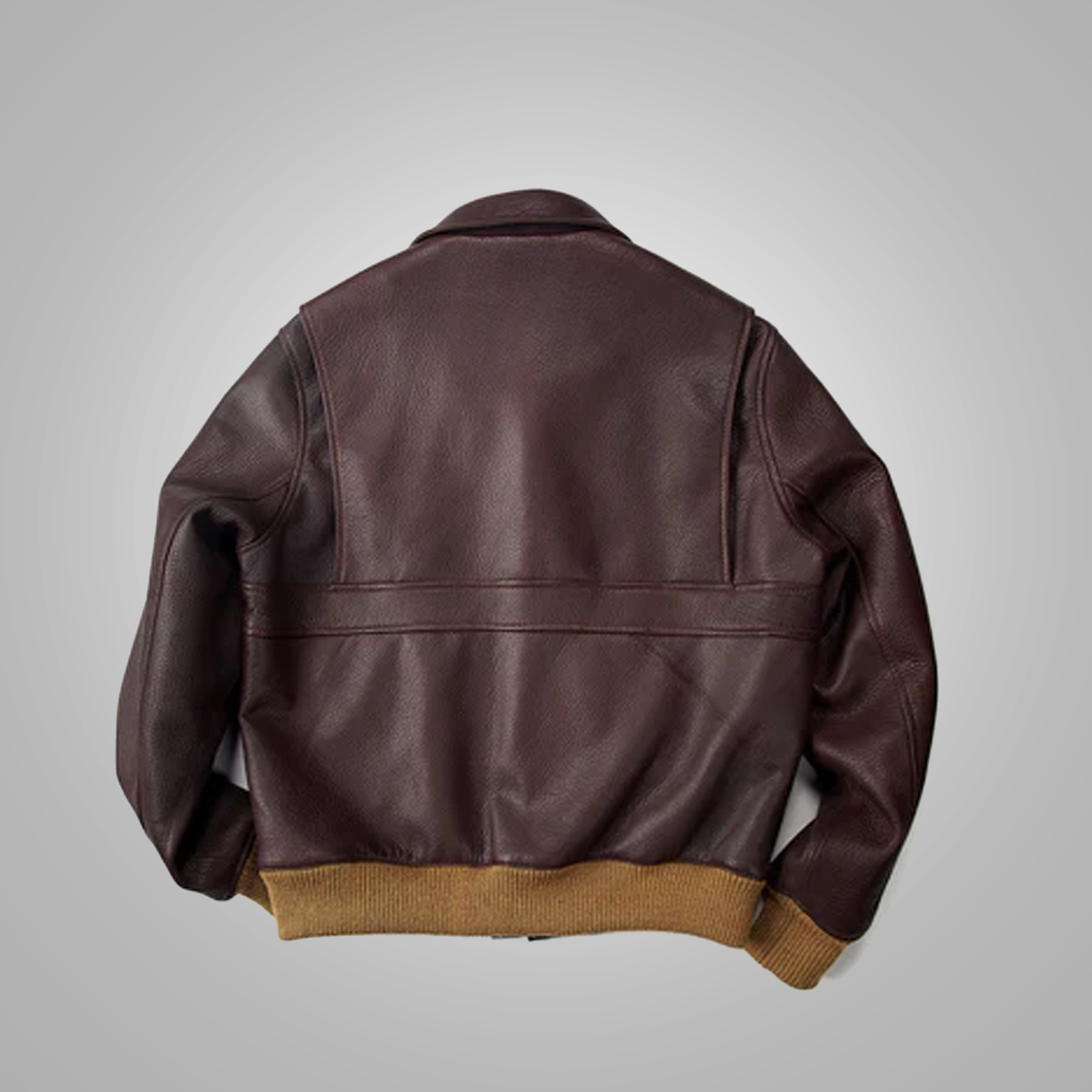 Men's A2 Bomber Flying RAF Aviator Sheepskin Leather Jacket
