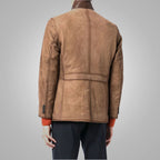 Fashion Mens Brown Suede Leather Blazer