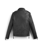 Mens Riding MotoFashion Black Quilted Biker Leather Jacket
