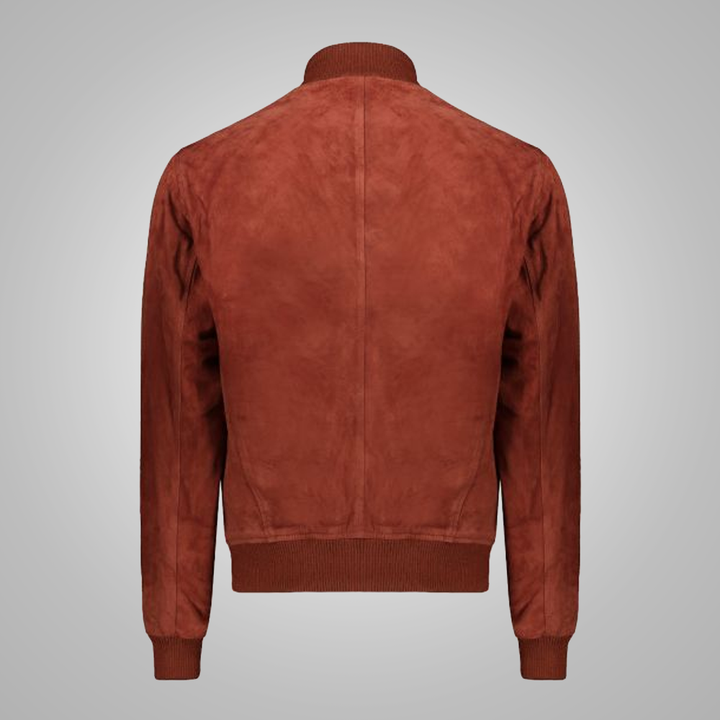 Brown Mens RAF Aviator Leather Flight Biker Jacket