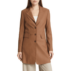 Womens Brown Long Coat Real Leather