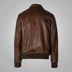 Brown Men's Lambskin A-2 Flight Leather Jacket