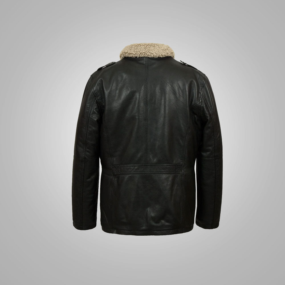 Men’s Black Sheep Nappa Leather Coat