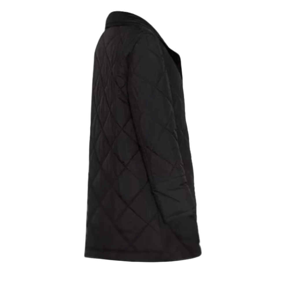 Black Double Breasted Women’s Quilted Coat