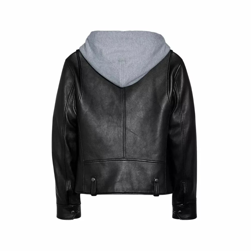 Divine Black Moto Hooded Jacket