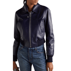 Womens Midnight Blue Textured Jacket