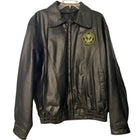 Mens Black Army Leather Bomber Jacket