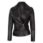 Womens Black Asymmetrical Leather Jacket