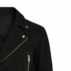 Mens Black Leather Suede Biker Jacket