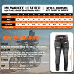 Milwaukee Leather MDM5013 Men's Millennium Blue Knee Flex CE Armored Motorcycle Denim Jeans Reinforced w/ Aramid Fibers