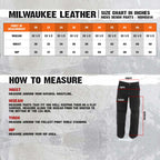 Milwaukee Leather Men's Armored Classic Fit Black Denim Motorcycle Racing Style Pants - MDM5014