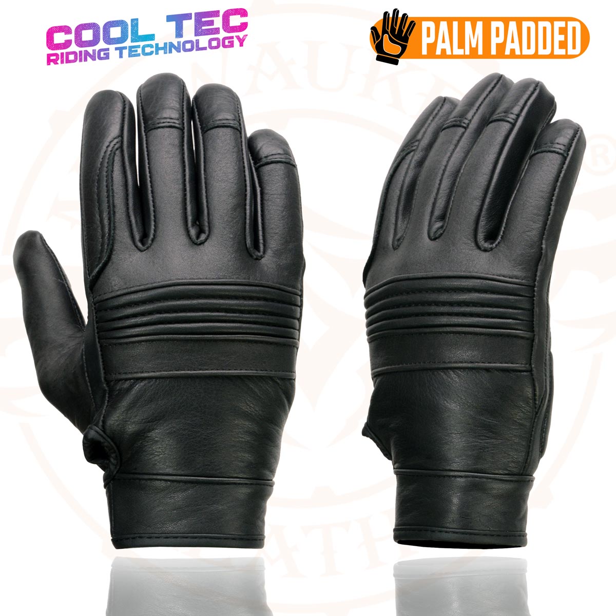 Milwaukee Leather MG7736 Women's Black Leather Gel Palm Motorcycle Gloves w/ Flex Knuckles and Cool-Tec Treatement