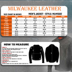 Milwaukee Leather MLM1502 Men's Black Premium Leather Vented Motorcycle Biker Jacket w/ Cool-Tec Leather Treatment Tech