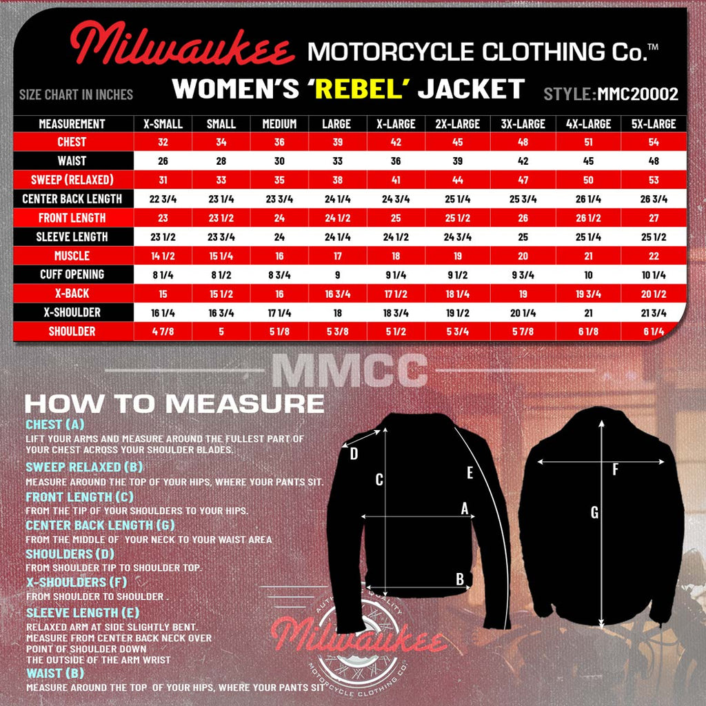 MMCC Women's Rebel Black Leather Motorcycle Jacket - MMC20002