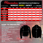 MMCC Women's Rebel Black Leather Motorcycle Jacket - MMC20002