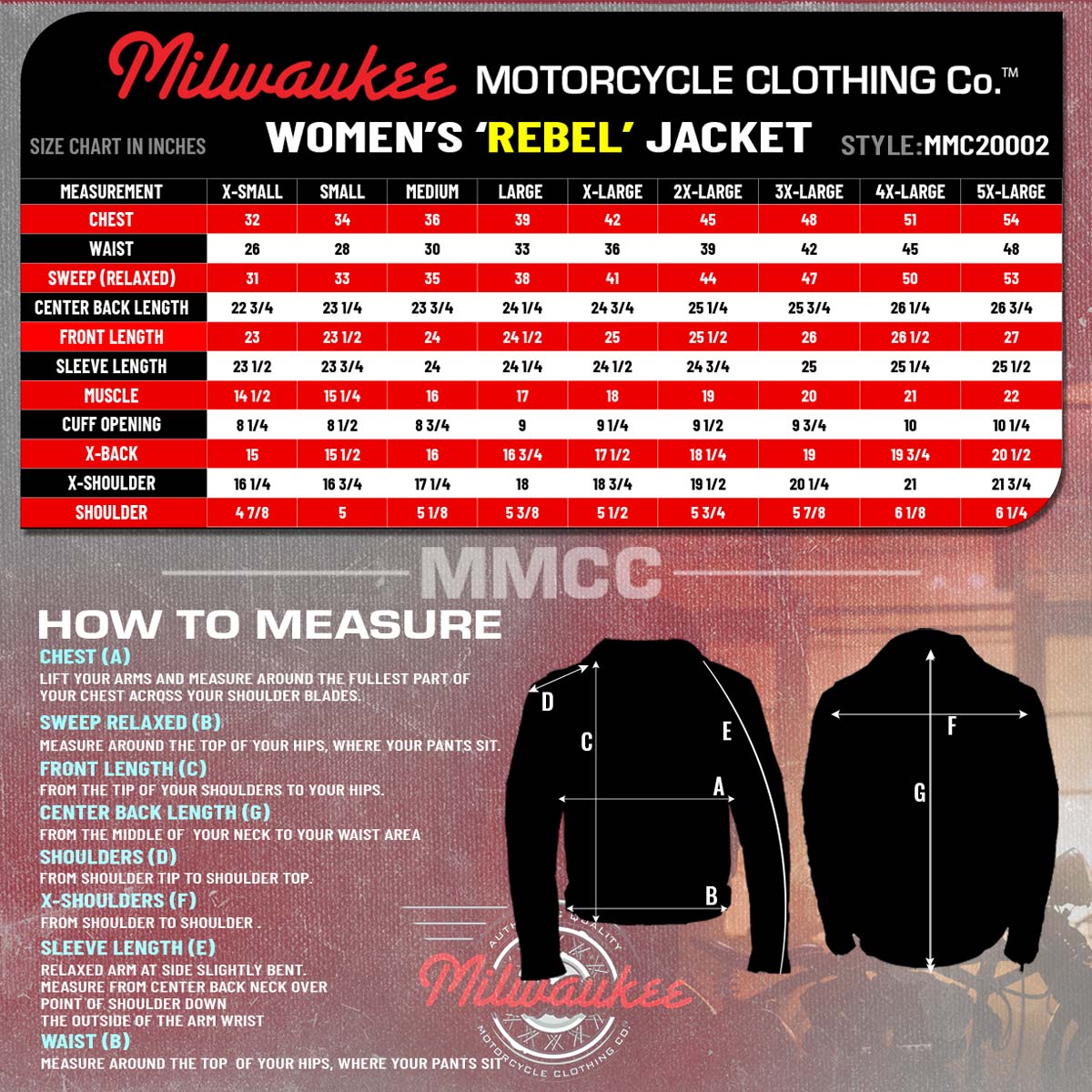 MMCC Women's Rebel Black Leather Motorcycle Jacket - MMC20002