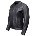 MMCC Women's Rebel Black Leather Motorcycle Jacket - MMC20002