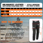 Milwaukee Leather MPM5590 Men's Black CE Armored Cargo Jeans Pants Reinforced w/ Aramid by DuPont Fibers