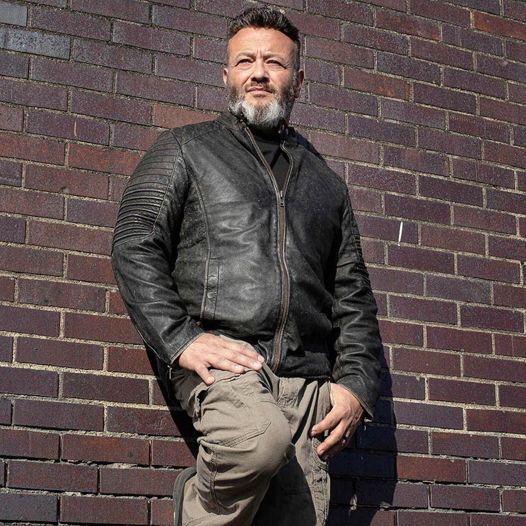 Milwaukee Leather Vintage SFM1808 Men's Brown Leather Seamed Shoulder Zipper Front Jacket