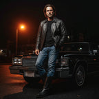 Milwaukee Leather SFM1820 Men's Classic 'JD' Black Lambskin Leather Jacket with Zipper Closure