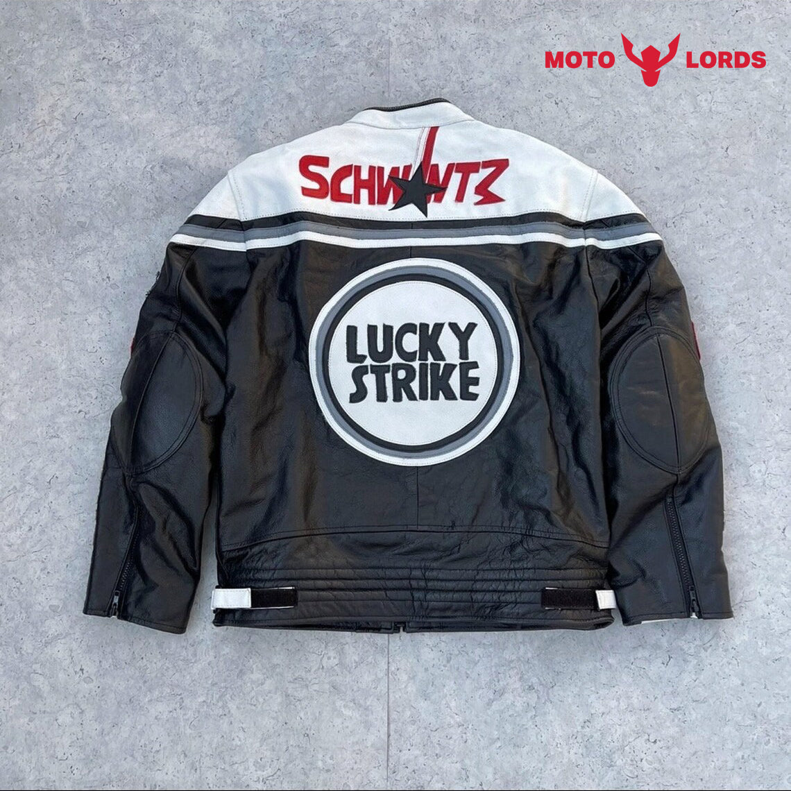 Plus Size Lucky Strike White Leather Jacket Unisex