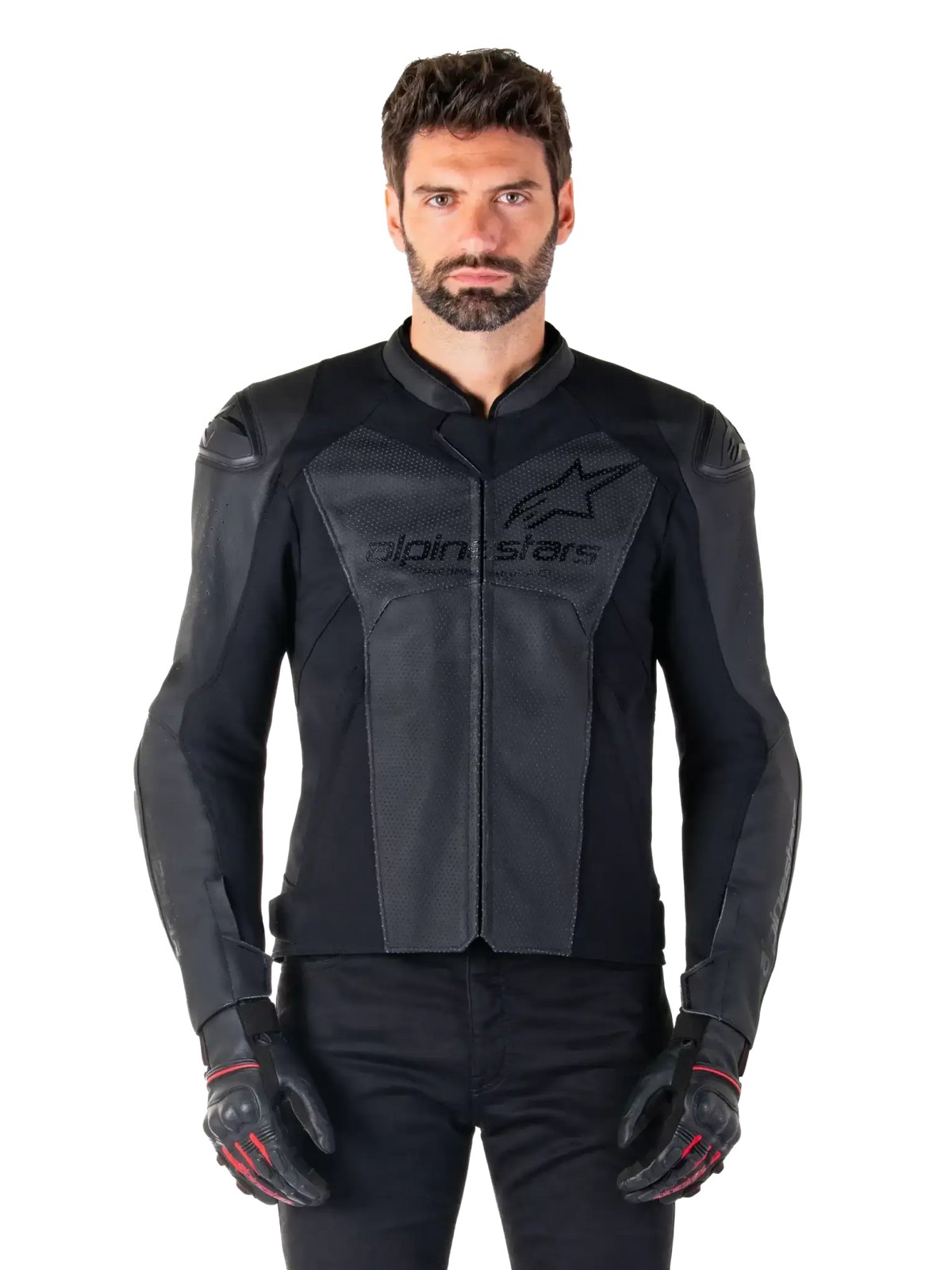 Alpinestars Faster V3 Airflow Leather Jacket - Stealth Black