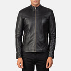 New Men Black Racing Motorbike Riding Leather Biker Jacket