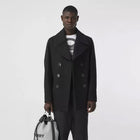 Men’s Black Fleece Peacoat – Stylish & Warm Winter Coat