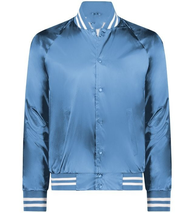 Men’s Light Blue Satin Bomber Jacket