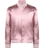 Men’s Pink Satin Bomber Jacket