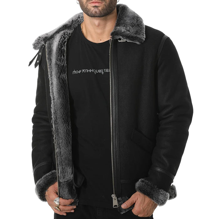 Premium Shearling Leather Jacket, ultra soft original fur jacket
