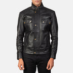 Men Darren Black Motorbike Riding Moto Leather Biker Jacket