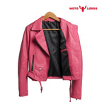 Plus Size Barbie Pink Leather Jacket