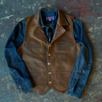 Men's Brown Sheepskin Waistcoat Leather Cowboy Vest