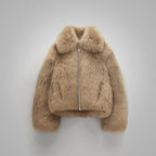 Womens Brown Winter Shearling Leather Jacket
