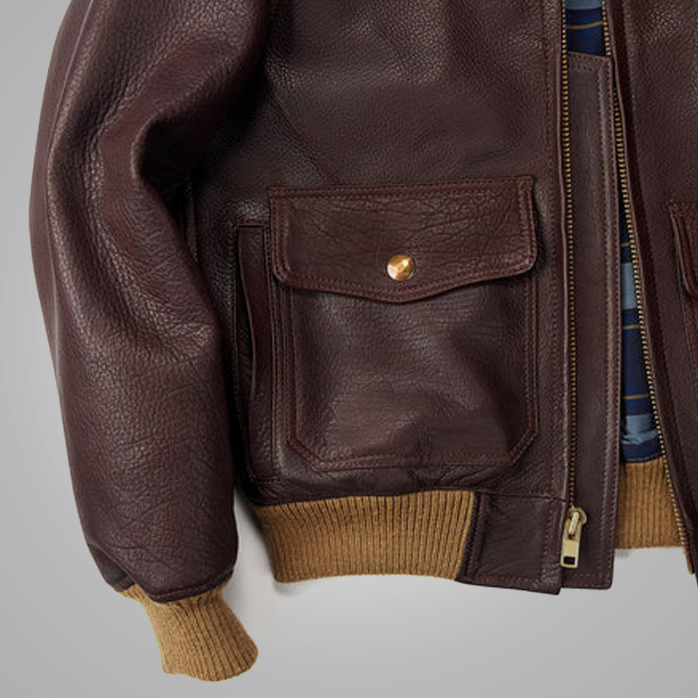 Men's A2 Bomber Flying RAF Aviator Sheepskin Leather Jacket
