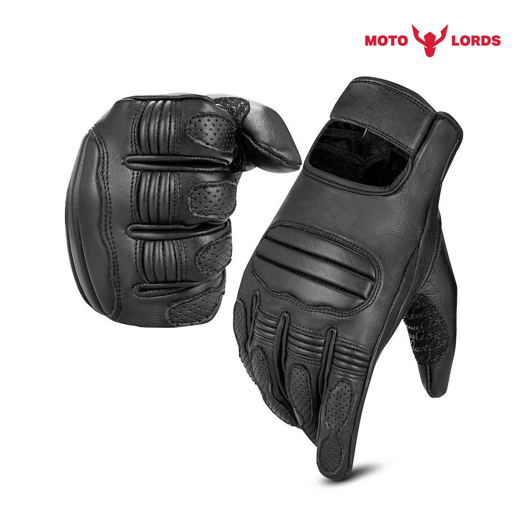 Men's Genuine Leather Motorcycle Gloves