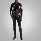 Men's Black Real Sheepskin Fashion Leather Pants