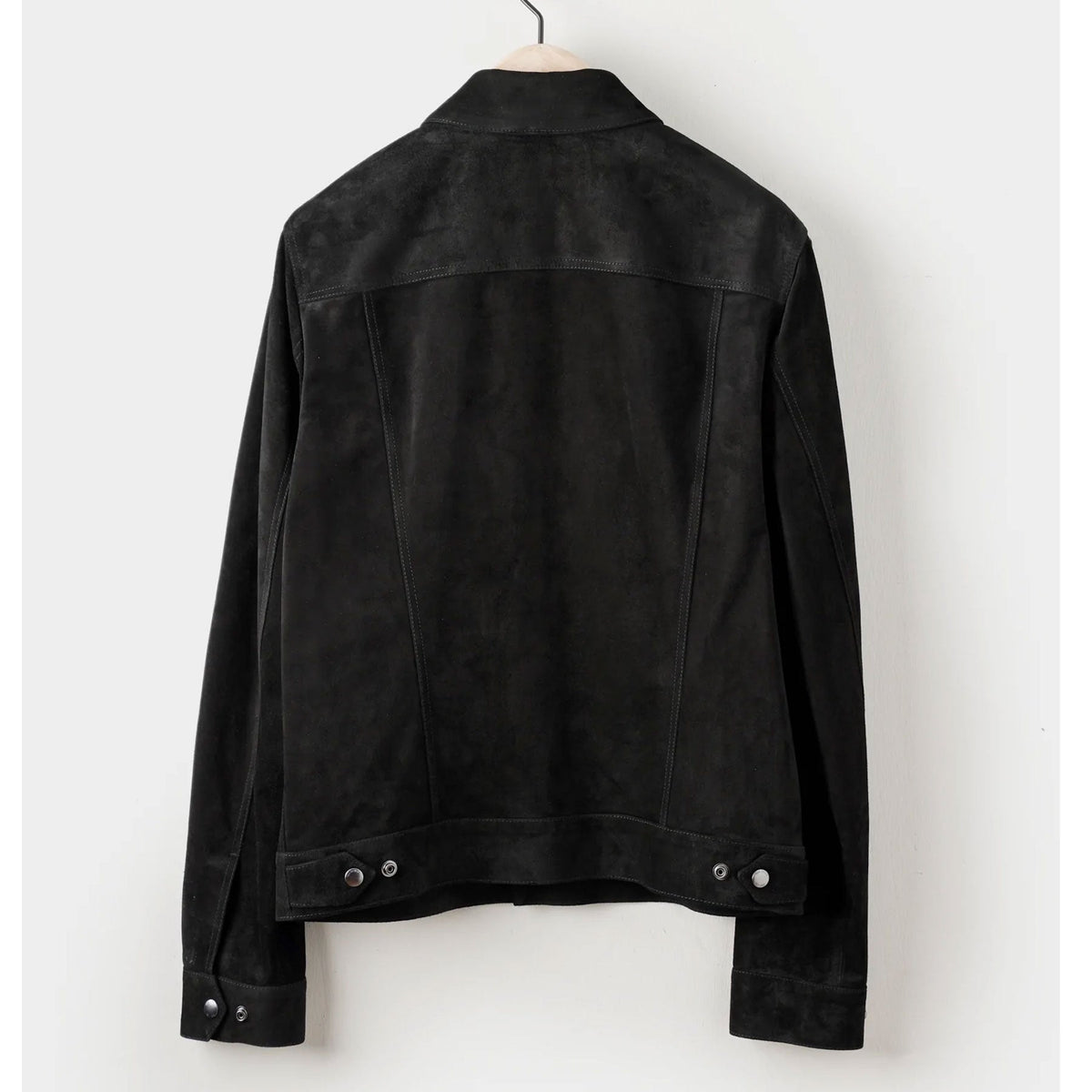 Black Men’s Suede Leather Shirt Jacket - Jeans Style