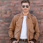 Men's B3 RAF Aviator Brown A-2 Flight Shearling Leather Jacket
