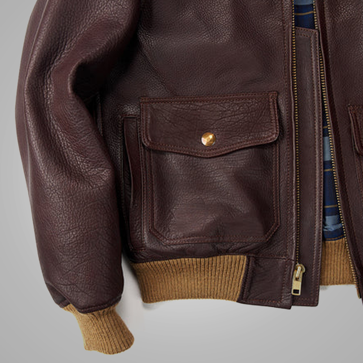 Men A2 Flying RAF Aviator Sheepskin Leather Jacket