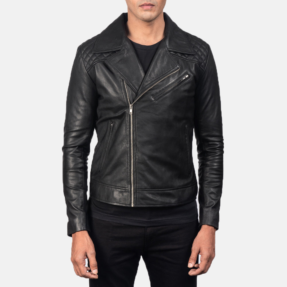 New Men Black Moto Racing Biker Leather Riding Jacket