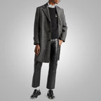 Men's Black New Style Fashion Leather Jeans
